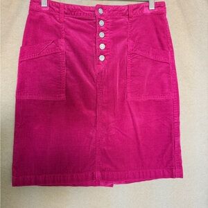 Anthropologie PILCRO Talia Corduroy Skirt Size 8 Fuchsia